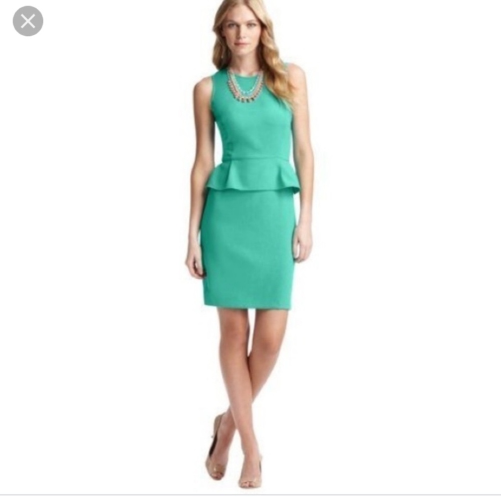 Teal peplum dress from the loft.